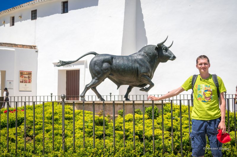 Памятник андалузскому быку