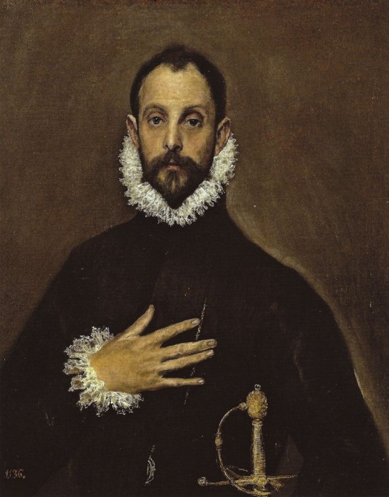 Эль Греко «Рыцарь с рукой на груди» 1579 года