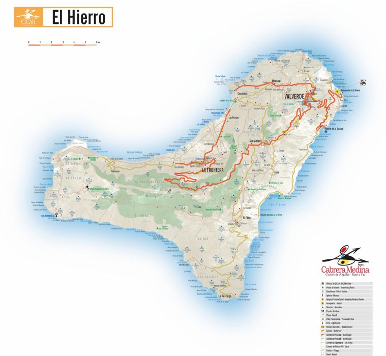 Карта острова Иерро