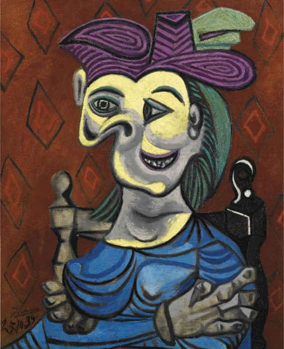  Пабло Пикассо "Сидящая женщина в голубом платье", 1939