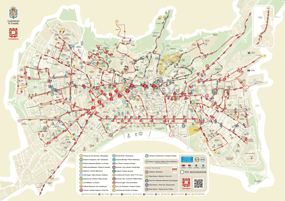 Схема транспорта Гранады