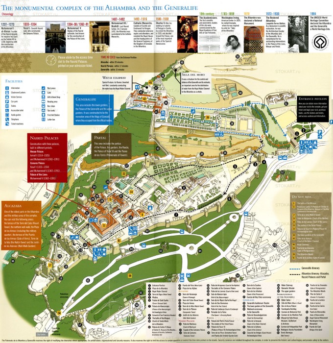 Карта прогулок по Альгамбре
