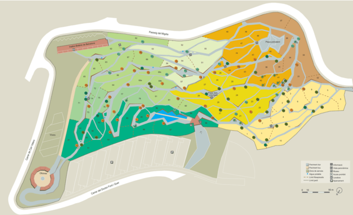 Карта Ботанического сада Барселоны
