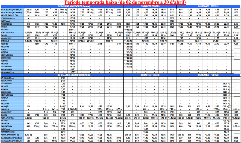 Расписание автобусов Plana со 02 ноября по 30 апреля