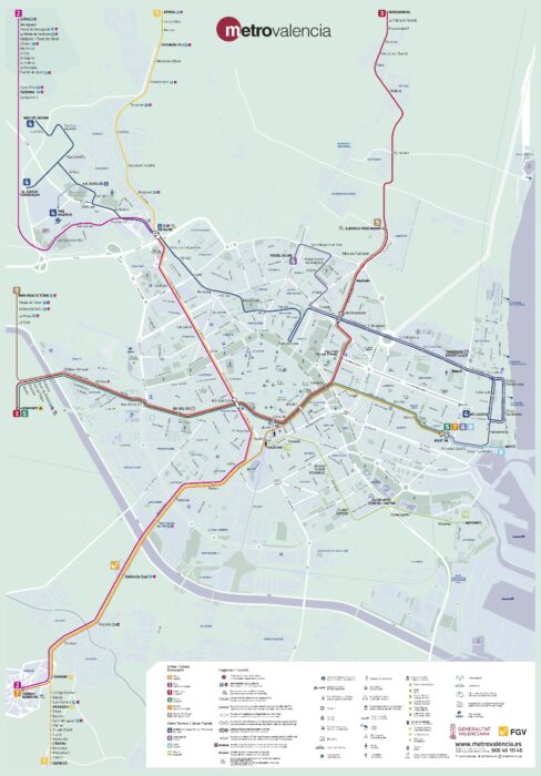 Карта городского транспорта Валенсии